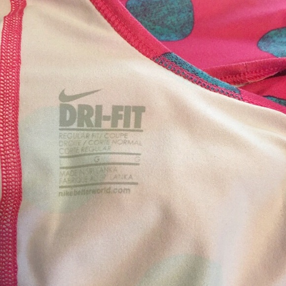 Nike DriFit Fuchsia Polka Dot Tank - Picture 4 of 5